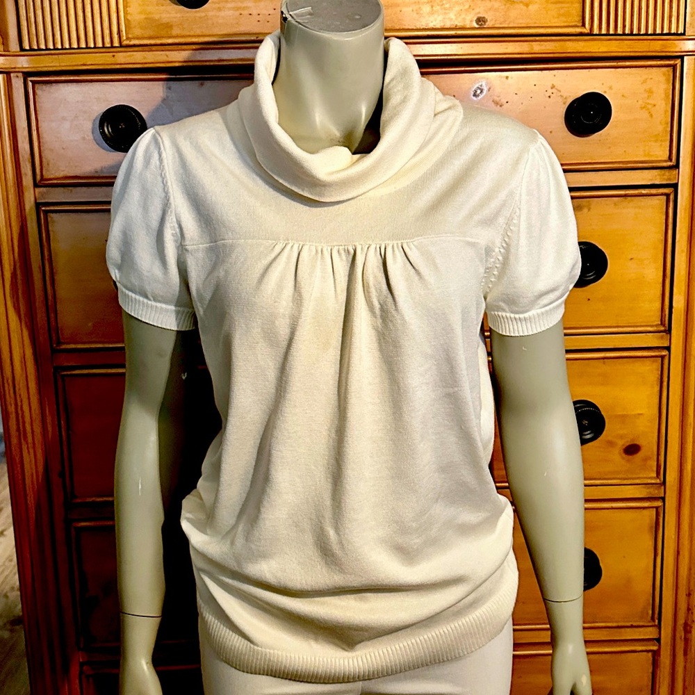 Kim Rogers Cream Cowl Neck Blouse Top Medium